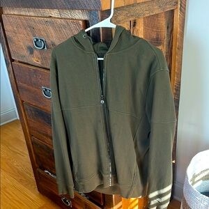 Men's Olive Green Zip-Up Hoodie